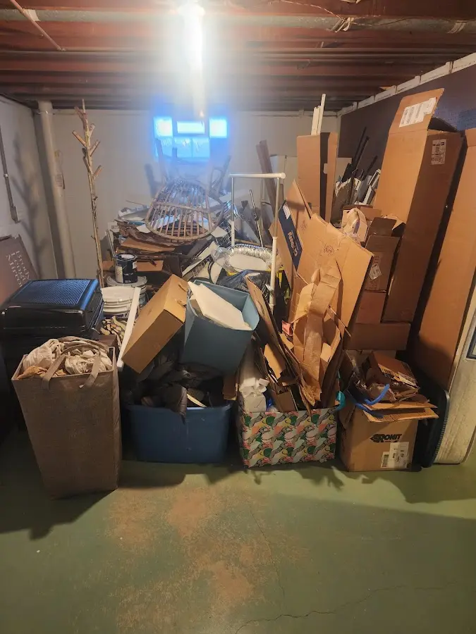 Roll-off dumpster container at job site for 15 Yard Dumpster Rental in Evansville